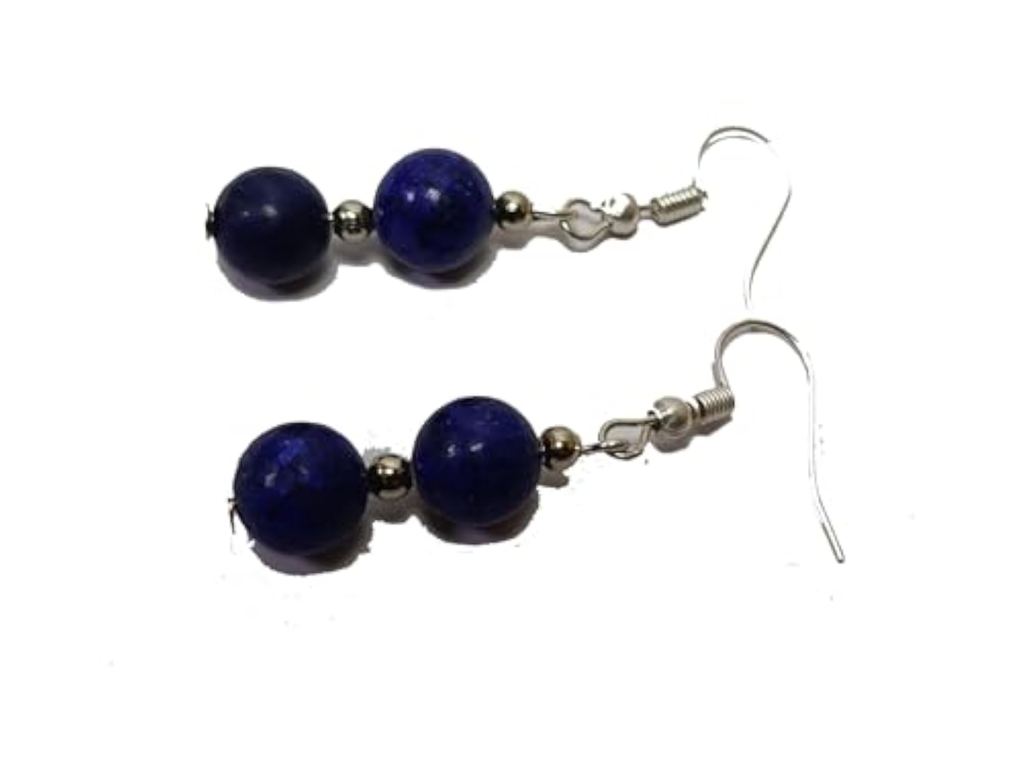 Women's Lapis Lazuli Crystal Round Bead Earring Set, Healing Gift