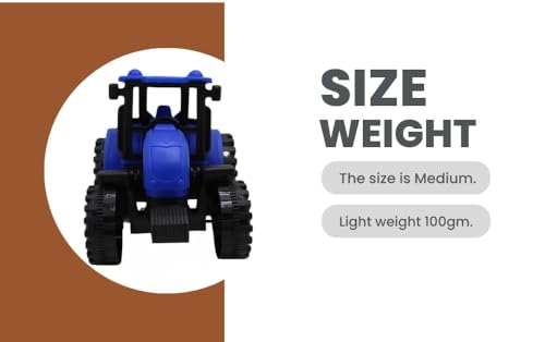Image of Friction Powered Farm Tractor Toy for Kids Toddlers Boys Girls | Pull Back Medium Tractor Engine Vehicle Toy | Blue Agriculture Tractor Toy Age 3+ | BIS Certified | Made in India | NeoKiddo (Blue)