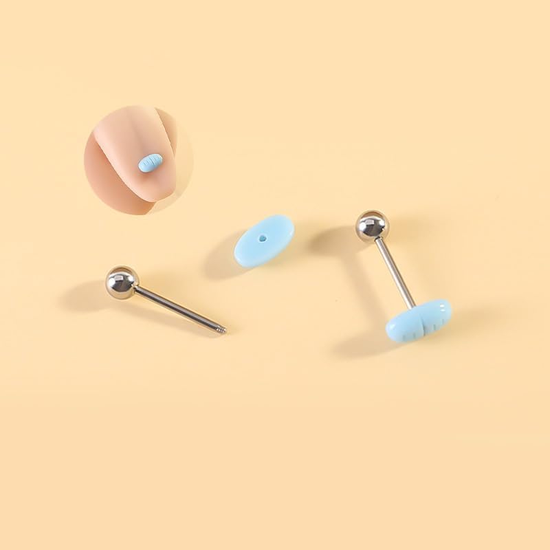14G Surgical Steel Pill Capsule Tongue Rings for Women Statement Tongue Piercing Barbell Screw Back Cartilage Earrings Studs Tongue Piercing Jewelry - Image 5