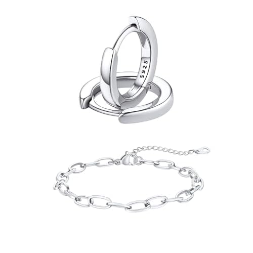 FaithHeart 12mm Sterling Silver Hoop Earrings and Anklets for Women