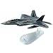 Modellino Aereo, Combattente Stealth USAF F-22 Raptor Lega Modello Scala 1/72, Giocattoli e Regali per Adulti, 7.4 x 5.4pollici
