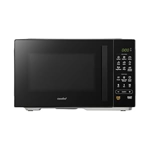 COMFEE' 23L Digital Solo Microwave Oven, 900W Compact Countertop Microwave with Inverter, 9 Auto Menus, 5 Power Levels, Express Cook, Defrost, Easy Control, Timer, ECO Mode, Black - CMO-E232NL(BK)