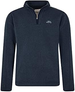 Weird Fish Stowe Recycled 1/4 Zip Soft Knit Navy