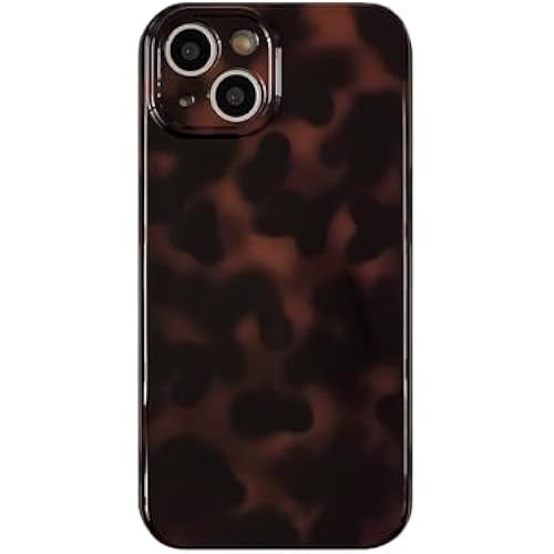 Aesthetic Tortoise Shell Phone Case for iPhone 14 Brown