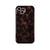 Aesthetic Tortoise Shell Phone Case for iPhone 14 6.1in,Retro Cool Girl Leopard Print Brown Amber Trendy Full Camera Protective Cover for iPhone 14 6.1″