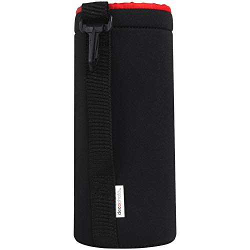 Deco Photo X-Large XL Neoprene Lens Bag Protective Water and Weather Resistant Shock Drop and Scratch Armor Pouch Sleeve Case with Plush Interior, Black