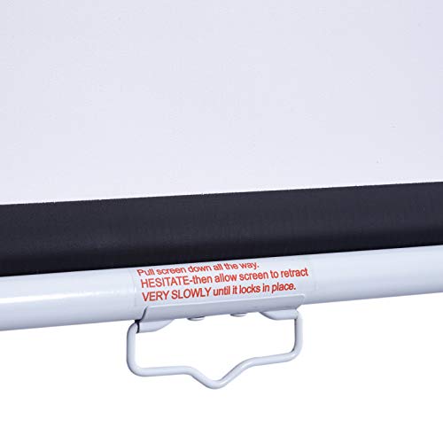HOMCOM Schermo di Proiezione 100 Pollici Regolabile Ottimo Contrasto Tessuto Metallo 203 x 152 cm Bianco Nero