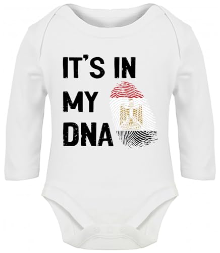 Hippowarehouse it's in my DNA Egypt baby vest bodysuit (long sleeve) boys girls