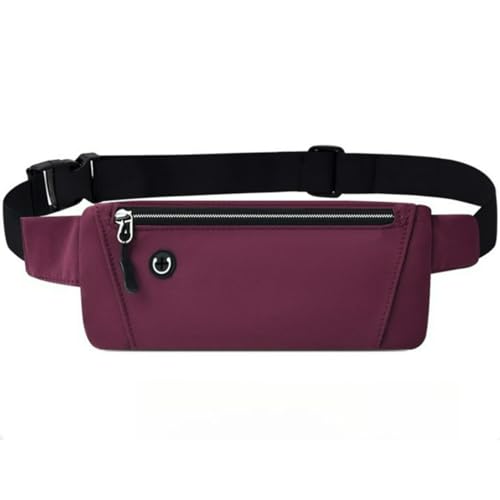 セキュリティポーチ ウエストポーチ スキミング防止 盗難防止 隠しシークレット ユニセックス男女兼用 多機能(パスポートケース/貴重品入れ) 海外旅行/ランニング 斜めがけ マネーベルト 防犯グッズ (ワインレッド)