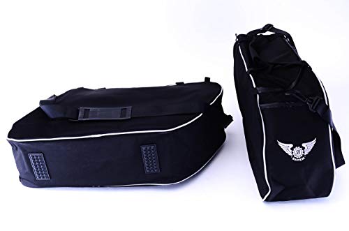 Alforjas internas Deluxe Bestem (LGHD-GLIDE-SDL2) para Harley Davidson Glide, Road King y Hard Classic, par, negro, versión deluxe, impermeables miniatura 3