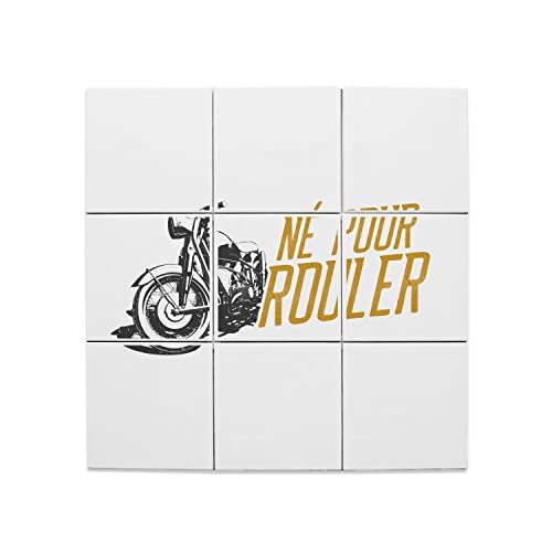 Carreaux céramique moto vintage de 45cm pour décorer un salon de motard ou un garage