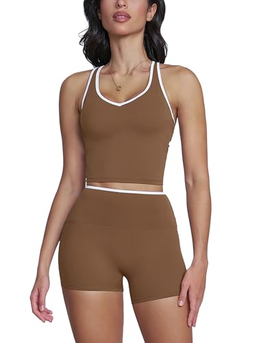 Vêtement de fitness 2 pièces dos nageur et couleur contrastée