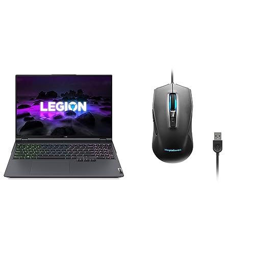 Image of Lenovo Legion 5 Pro AMD Ryzen 7 5800H 16 inch (40.64cm) QHD IPS 165Hz 500Nits (16GB /1TB SSD /Win 11 /NVIDIA RTX 3060 6GB /Alexa /3 Month Game Pass /Grey /2.45Kg), 82JQ011FIN + IdeaPad M100 Gaming Mouse
