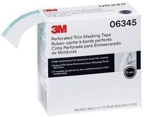 Miniatura 2 de 3M Cinta adhesiva perforada 06345, protección de pintura para moldear, cinta de elevación de recortes, desgarro de mano, banda dura de 0.197 in,