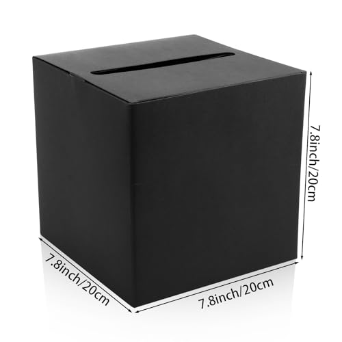 Image of Hxezoc Black Card Box with Slot 7.9 inch Wedding Favors Card Box Receiving Money Box Envelope Holder for Reception, Wedding, Baby Showers, Anniversary, Retirement, Birthday Party, Graduation Decorations