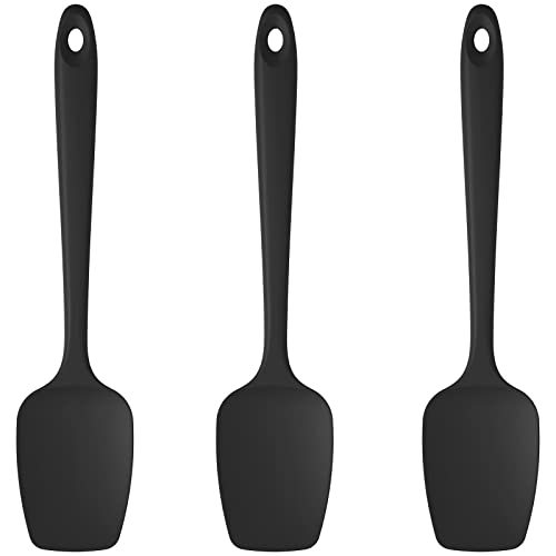 Image of U-Taste Silicone Spoon Spatula Set of 3, 600F High Heat Resistant, Black