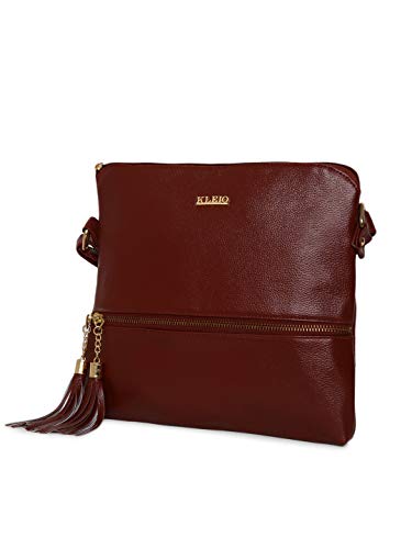 Image of KLEIO Stylish Lightweight Tassel PU Leather Cross Body Side Sling Handbag Purse For Women Girls Ladies