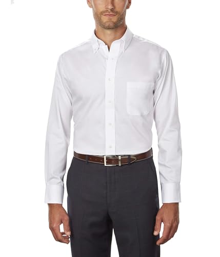 Van Heusen Men's Regular Fit Twill Solid Button Down Collar Dress Shirt - Amazon Exclusive