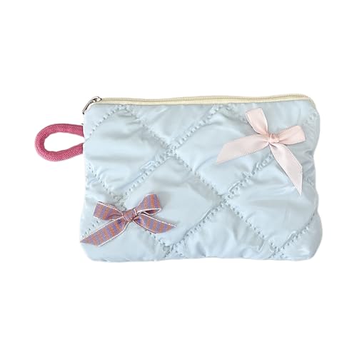 パールセントボウノット装飾された収納バッグ多目的化粧トイレトリー主催者ポータブルトラベルコスメティックポーチポータブルトラベルメイクアップポーチ