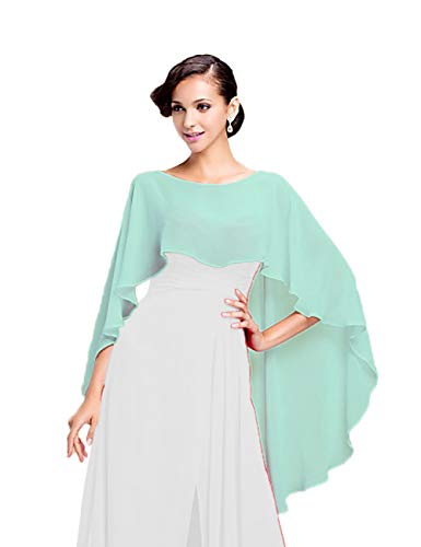 CoCogirls Chiffon Stola Schal für Kleider in verschiedenen Farben zu jedem Brautkleid - Abendkleid, Hochzeit Abend Gala Empfang (One-Size, Mint)