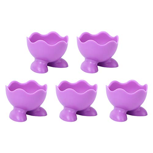 Angoily Egg Stand Holders 5PCS Silicone Egg Cups for Boiled Egg, Unique Footed Egg Cup Holder Set for Breakfast Kitchen Serving Supplies (Random Color) Egg Holder Container