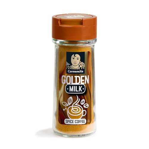Carmencita Golden Milk, Mezcla de Especias para Café, Sin Gluten, Tarro de Cristal, 42 g