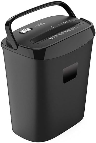 Basics AB-PS-10CO 10-Sheet Cross Cut Paper and Credit Card Shredder | 13 Liter Waste Basket Capacity| for Office and Home Usage - Black. (Renewed)