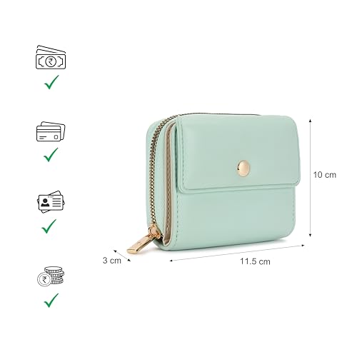 Image of Fastrack Women's Mini Organizer Wallet | Flap Closure, Tri-Fold Design, Zip Coin Pocket, Card & Cash Slots | Compact & Organized | 6 Months Warranty