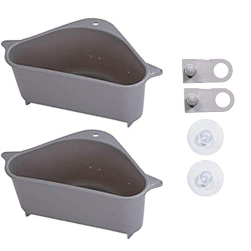 Colador de esquina para fregadero de cocina, filtro de desprendimiento triangular para colgar, estante con ventosa para cocina y baño