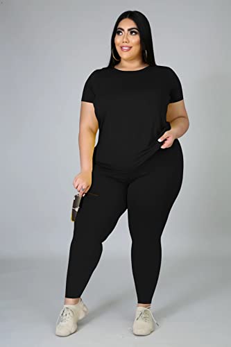 Plus Size Two Piece Outfits For Women Summer Sweatsuits Jogger Sets Casual Print Shorts Tracksuit Sets4