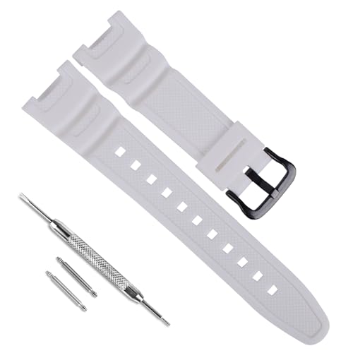 Bracelet Casio SGW-100 en résine naturelle blanche boucle noire