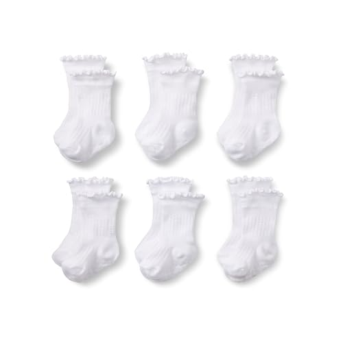 Image of Amazon Essentials x Sofia Grainge Toddlers and Baby Girls' Scallop Top Socks, 6 Pairs
