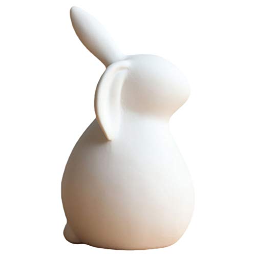 NUOBESTY ウサギ 置物 飾り かわいい セラミック 白 兎陶器置物 イースター 北欧 アクセサリ デコレーション 装飾品 兎 ラビット プレゼント 贈り物