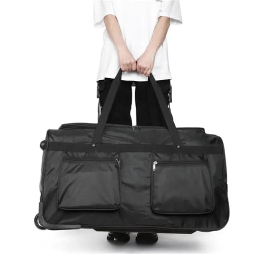 Rolling Duffle Bag with Wheels Large Capacity 150L Rolling Luggage Trolley Bags with Wheels Waterproof Oxford Duffel Bag Wheeled Bag Travel Suitcase Luggage(Black)3