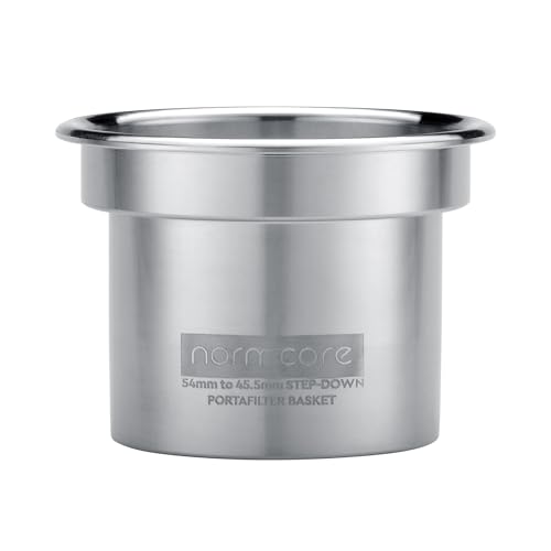Image of Normcore 54mm to 45.5mm Step-Down Portafilter Basket Kit, CNC-machined From a Solid Block of 304 Stainless Steel, 0.18mm Holes, Includes Dosing Funnel, 45.5mm Puck Screen, 200 Papers Filter
