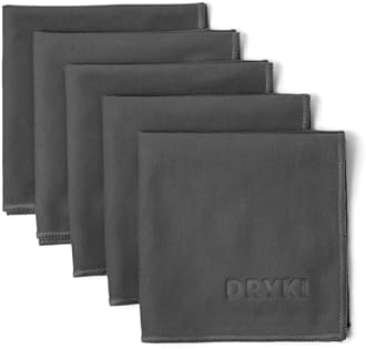 Sweat Absorbing Handkerchiefs - The Original Pocket-Sized Sweat Towels - Quick-Dry Microfiber Sweat Rags for Face, Hands, & Body - Men & Women - Gym, Sports, and Work (Dark Grey: 5 Pack)