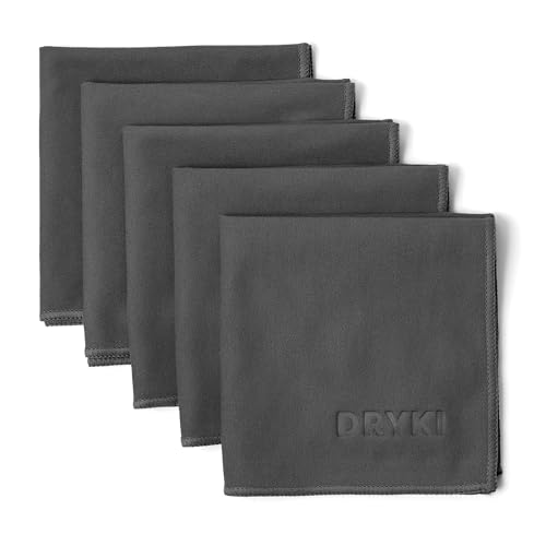 Sweat Absorbing Handkerchiefs - The Original Pocket-Sized Sweat Towels - Quick-Dry Microfiber Sweat Rags for Face, Hands, & Body - Men & Women - Gym, Sports, and Work (Dark Grey: 5 Pack)