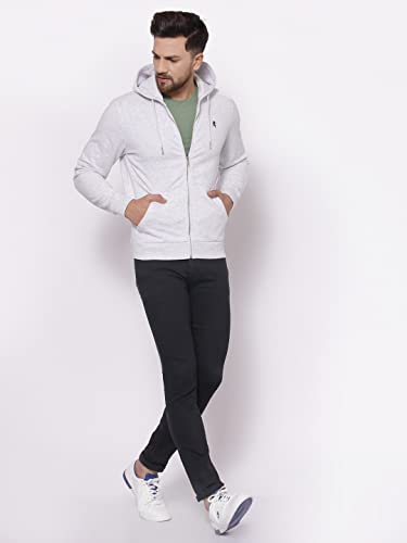 Image of Red Tape Men's Light Grey Solid Hoodies