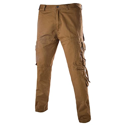 JEsilunmaMY Men's Military Cargo Pants Plus Size Multi-Pocket Athletic Jogger Pants Tactical Outdoor Casual Cotton Trousers