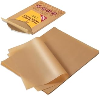 Katbite 120Pcs 8x12 inches Parchment Paper Sheets, Heavy Duty Unbleached Baking Paper, Pre-cut Parchment Paper for Baking, Air Fryer, Grilling, Steaming