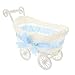 ABOOFAN Mini Wicker Stroller Baby Shower Party Novelty Candy Basket - Shopping Pretend Toy Cart Valentines Wedding Anniversary Party Table Centerpiece 9.44 x 6.69 x 5.51 Inch