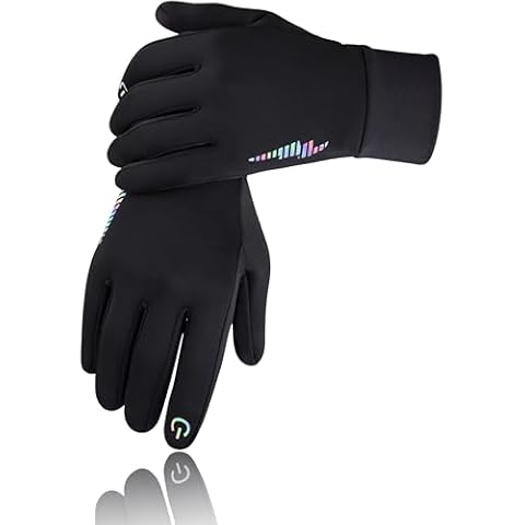 SIMARI Kids Winter Gloves with Touchscreen, Warm Thermal, Water-Resistant, Windproof for Boys Girls Toddler, Gloves for Cold Weather Running Cycling Snow Skiing Hiking Football Rugby Camping, Black Cover