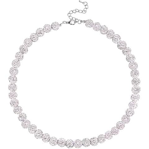 TINKRSTUFF Inspired Bling Baseball Necklace For Athlete Players|Ice Collection Pollyanna Rhinestone Beaded Baseball Necklaces|Baseball Drip Accessory Jewelry Gifts For Men Women White Necklace 16inch Cover