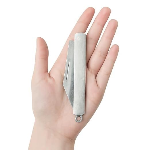 Foldable Knife - 6 Inch (Pack of 2) = Folding Pocket Knife - Stainless Steel - Travel Friendly - Kitchen - Fruit and Vegetable Cutter - Office Tool - Portable 1