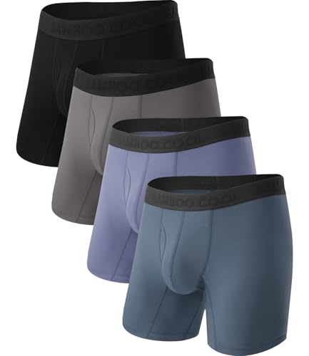 Image of BAMBOO COOL Men's Ultra Breathable Underwear,No Riding Up Boxer Briefs with ComfortFlexible Waistband,Multipack