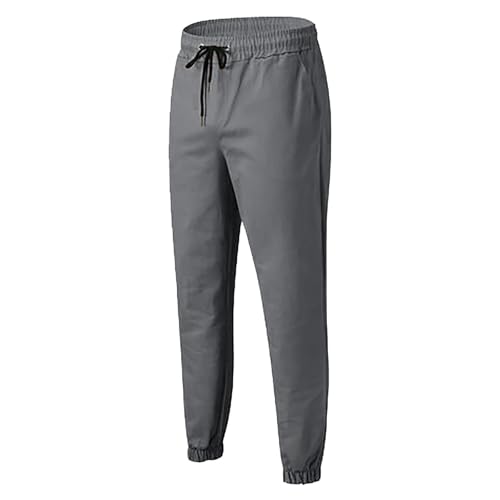 Mens Casual Joggers Cotton Drawstring Chino Cargo Pants Hiking Outdoor Twill Track Jogging Sweatpants Pants4