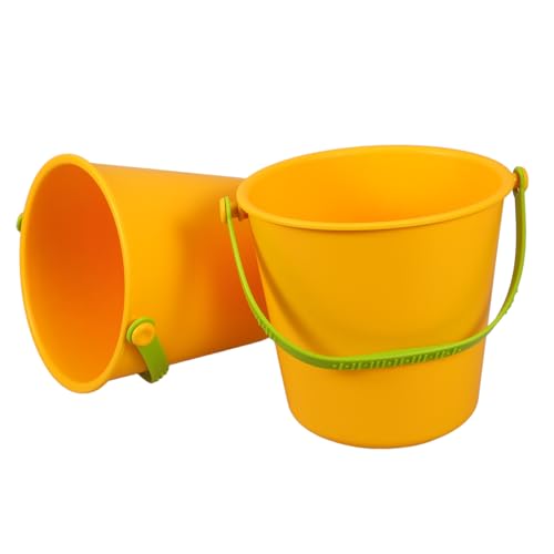 Abaodam 2 Piezas Jugar Arena con Juguetes para . Cubo De Arena Portatil Cubos De Hielo Juguete De Cubos De Playa Cubos De Playa De Arena Cubos Balde Pequeño Yellow El Plastico