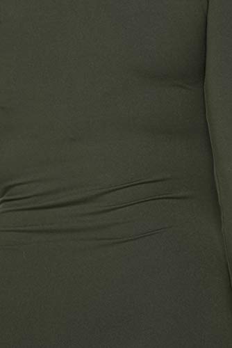 Image of ICONOFLASH Women's 3 /4 Sleeves Midi Bodycon Dress Crew Neck Fitted Dresses with Plus Size Options