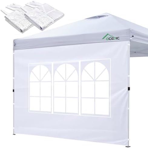 Lot De 2 Parois Latérales Pour Tonnelle 3x3 M - Fenêtre Cathédrale - Imperméable Oxford 210D - Camping Fêtes