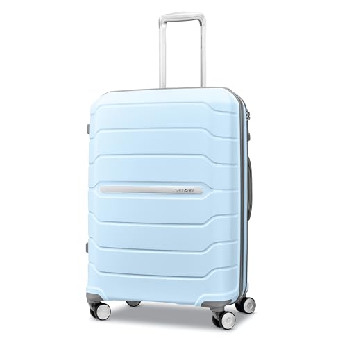 Image of Samsonite Freeform 24-Inch Medium Luggage with Dual 360 Spinner Wheels - Checked Suitcase - TSA Lock, Airline-Approved - Durable Polypropylene Expandable Hardshell for Lightweight Travel - Sky Blue